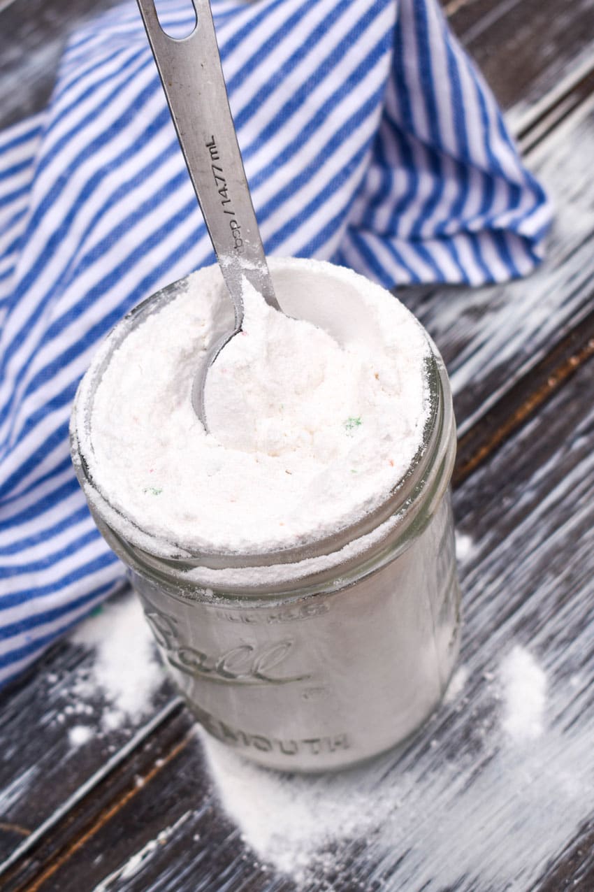 microwave mug cupcake mix in a glass jar