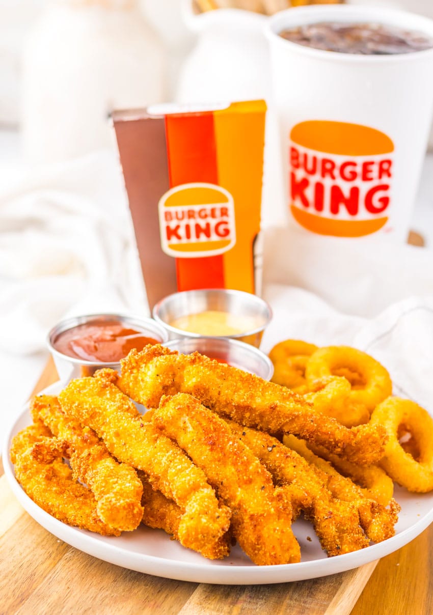 copycat burger king chicken fries on a white plate