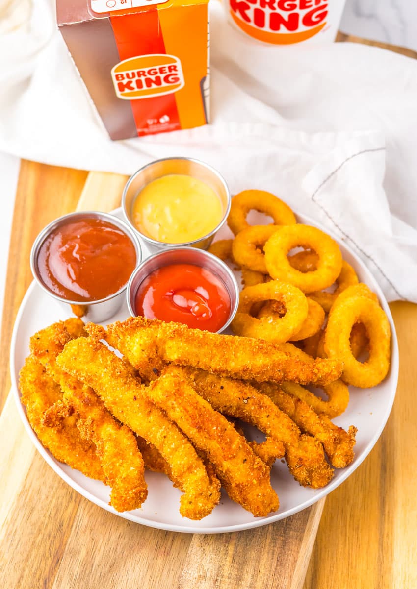 copycat burger king chicken fries on a white plate