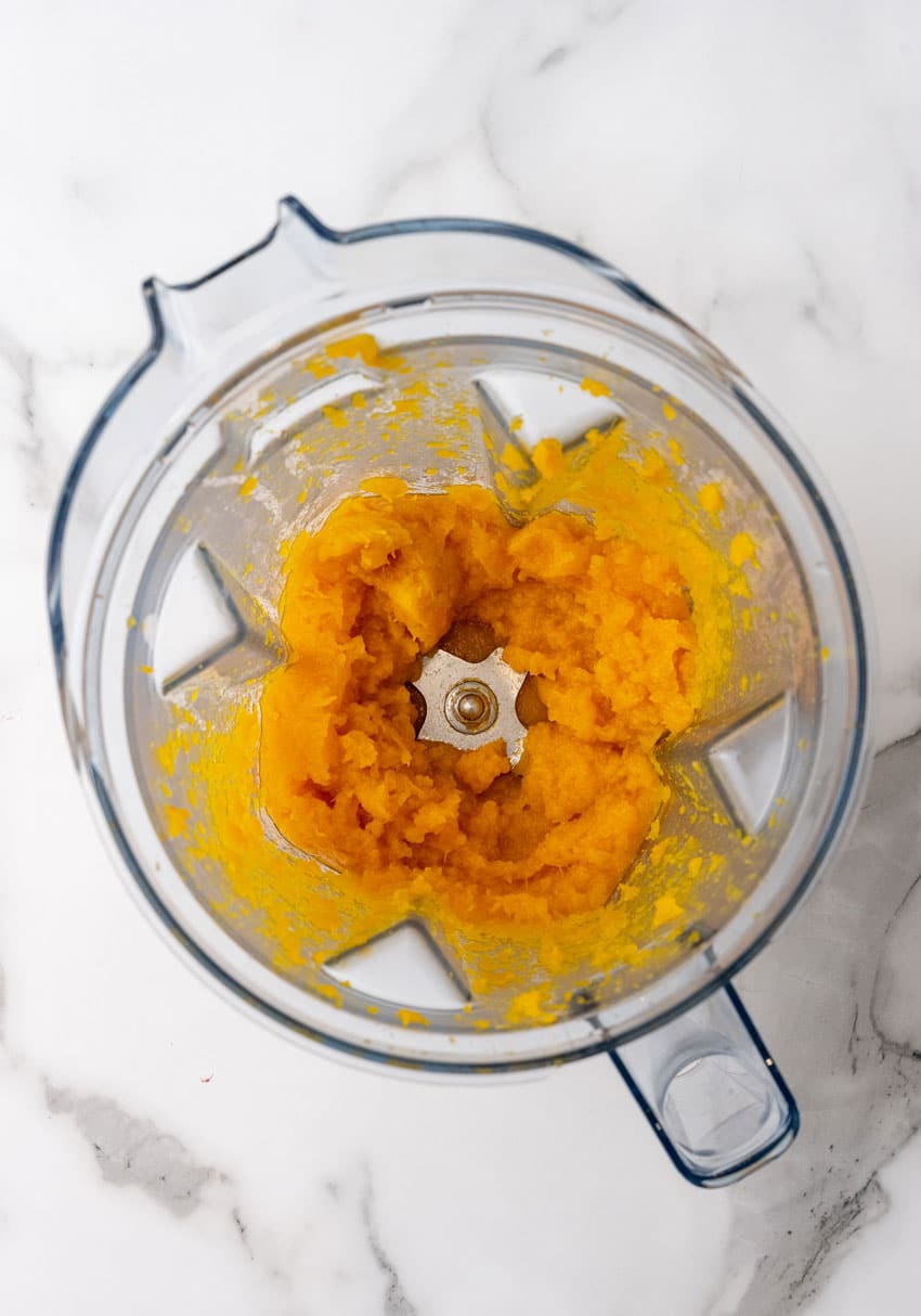 pumpkin puree in a high powered blender