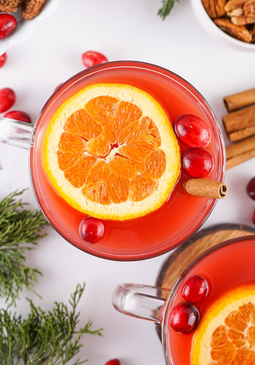 hot christmas punch                in two small glasses