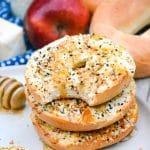 the best air fryer bagels on a white plate