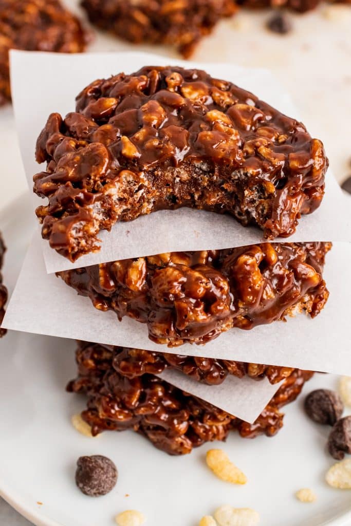 a stack of copycat little debbie star crunch cookies