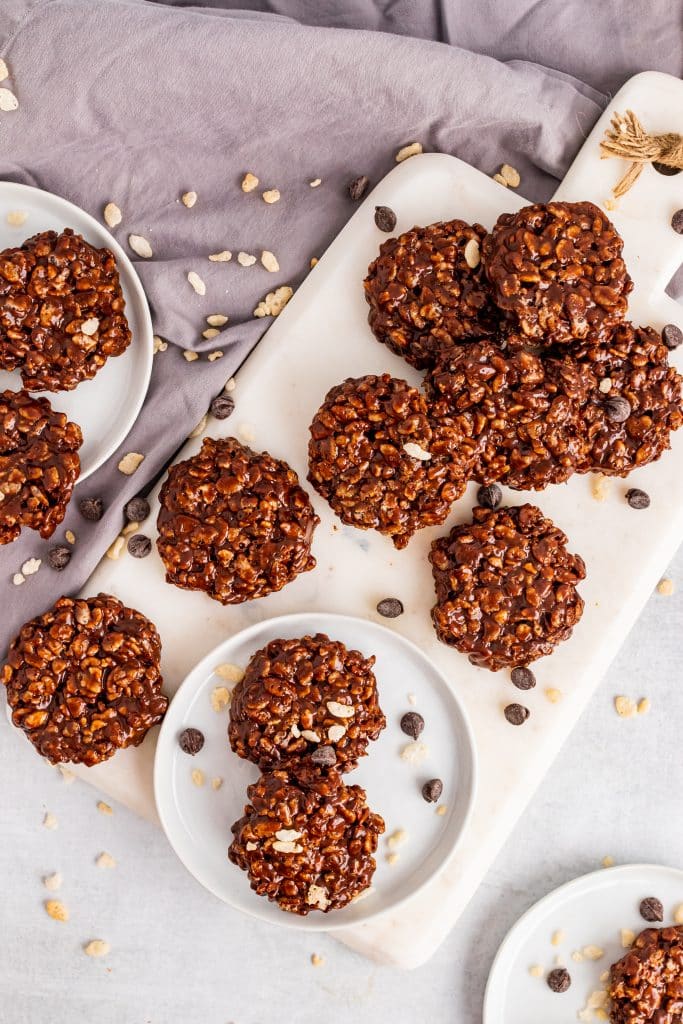 homemade star crunch cookies on a white cutting board