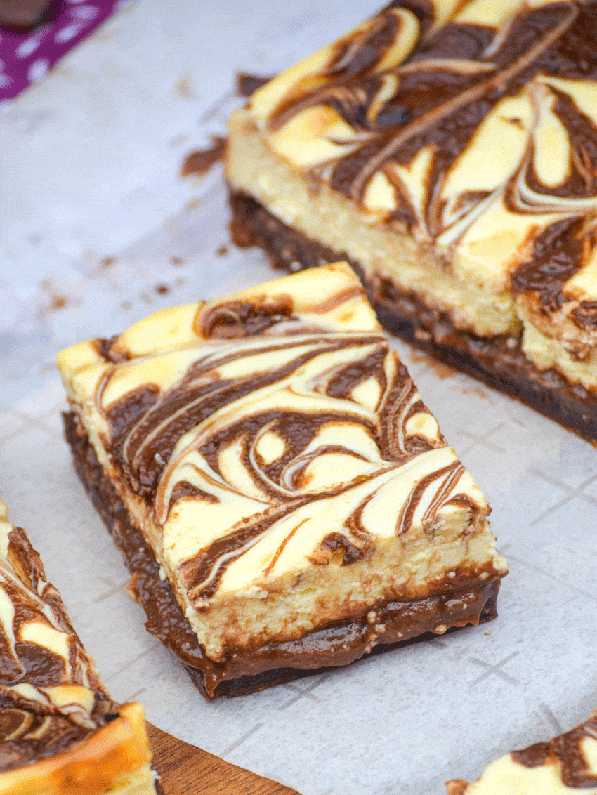 Nutella Cheesecake Brownies - The Quicker Kitchen