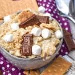 5 minute s'mores oatmeal in a gray bowl