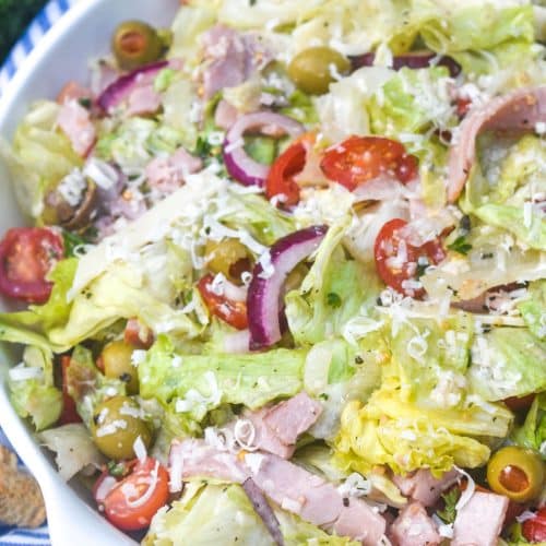 1905 Columbia salad in a white serving bowl