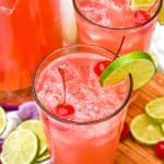 3 ingredient cherry limeade in a glass jar