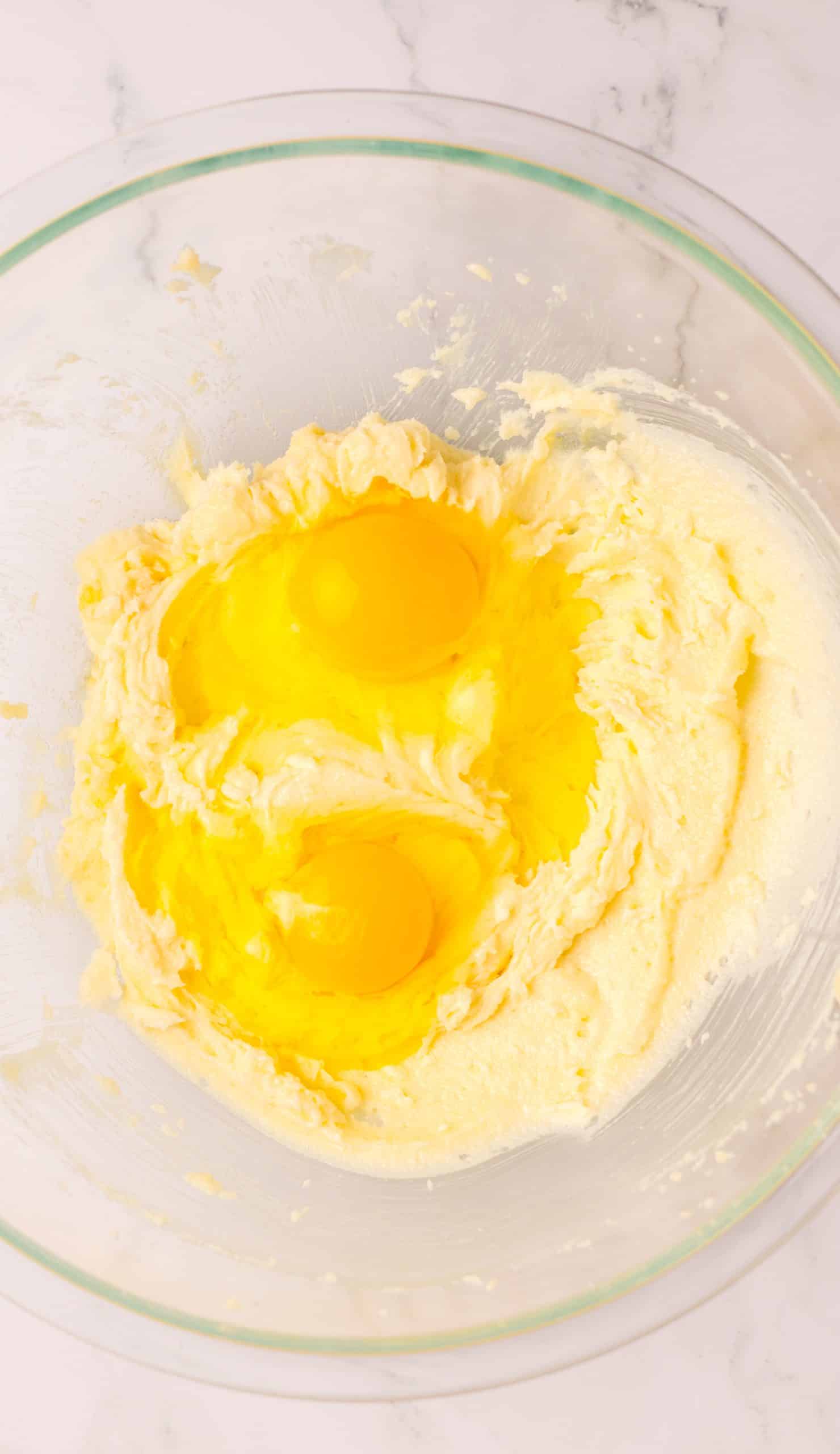 oatmeal creme pie batter in a glass mixing bowl