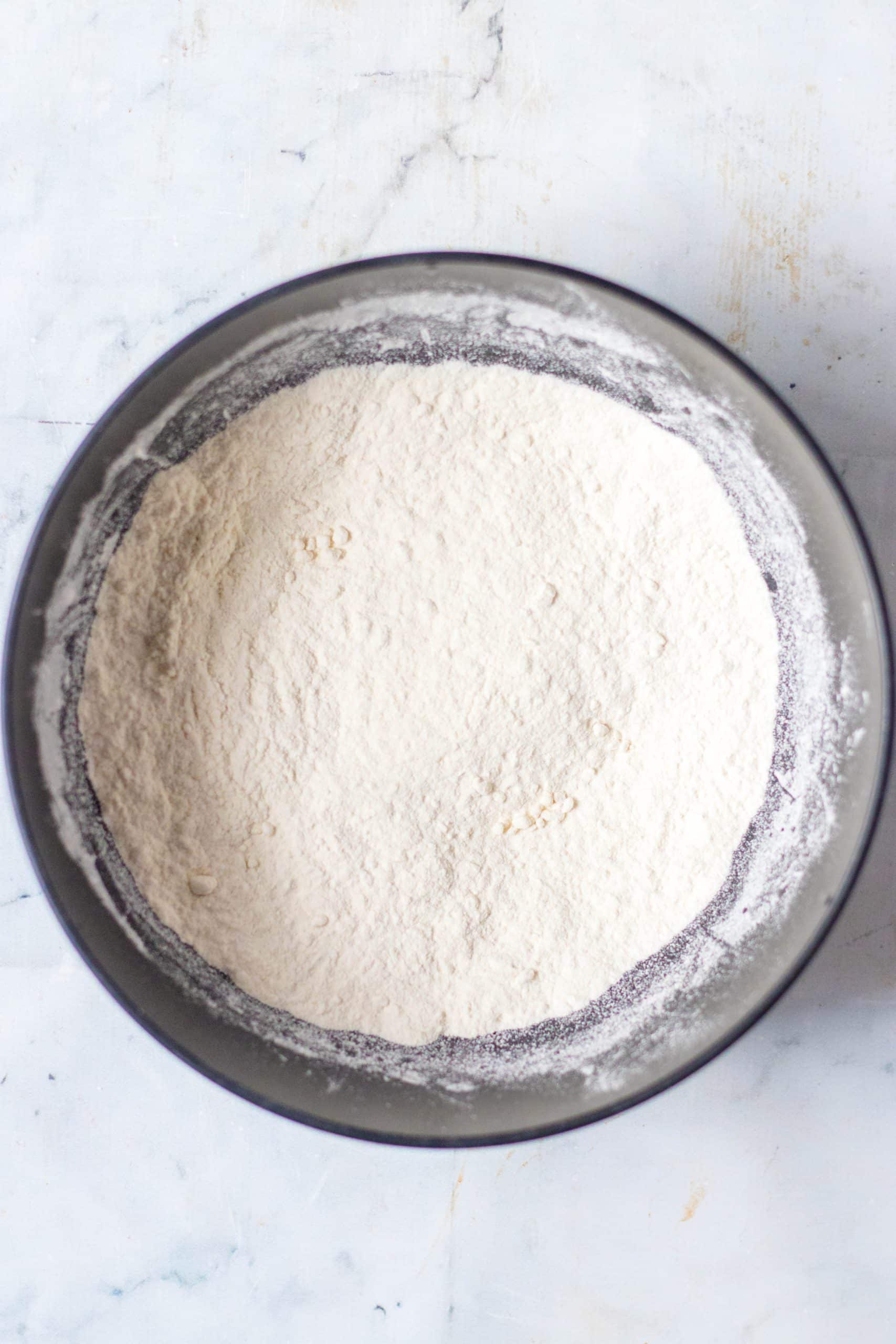 heat treated flour in a microwave safe bowl