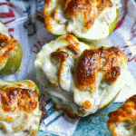 philly cheesesteak stuffed peppers in a glass baking dish