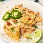 instant pot jalapeno cheddar chicken on a white plate