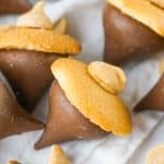 a group of acorn kisses on a white cloth napkin