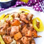 mississippi chicken and potato skillet recipe served on a white dinner plate