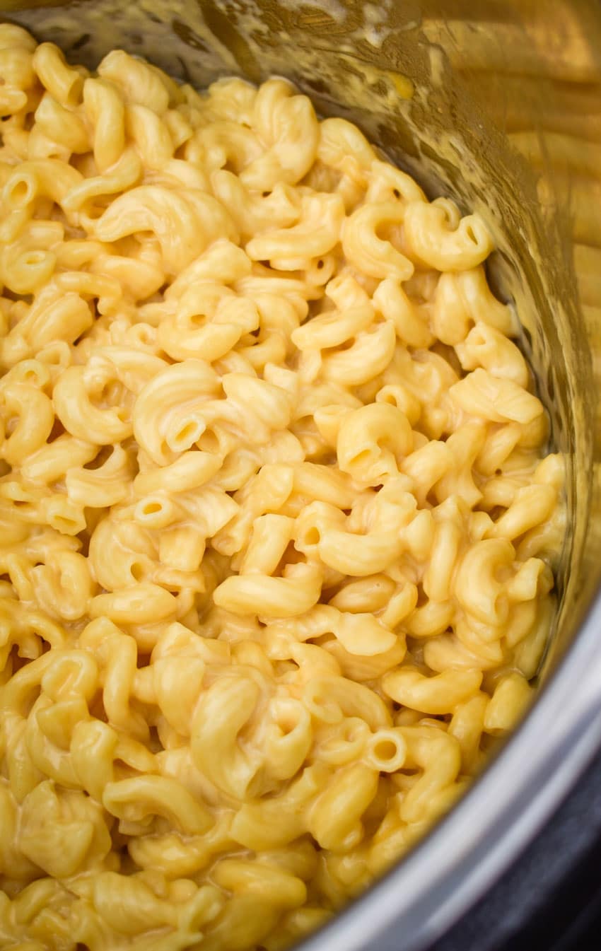 the best homemade mac and cheese in the bowl of an instant pot liner
