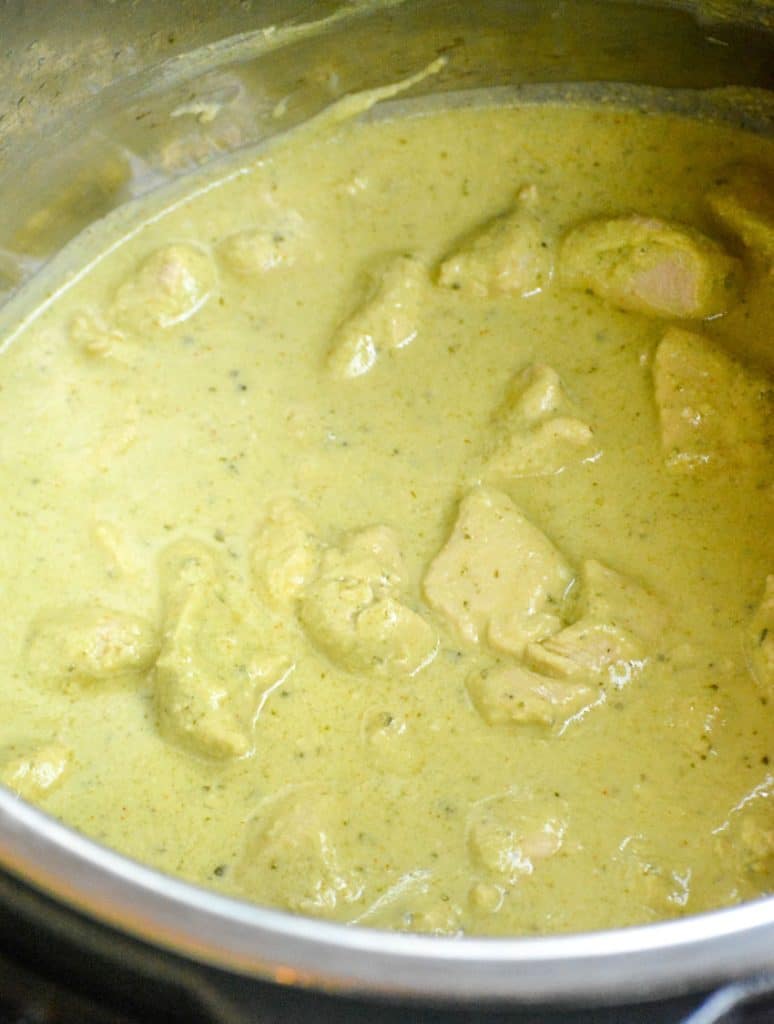creamy avocado chicken in an instant pot