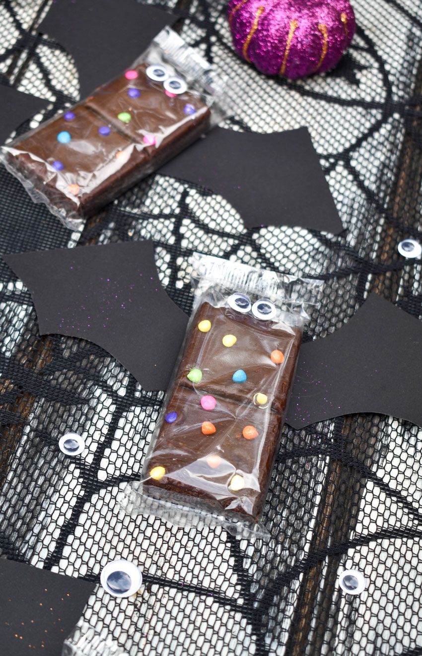cosmic brownie bats on a black spider web table cloth