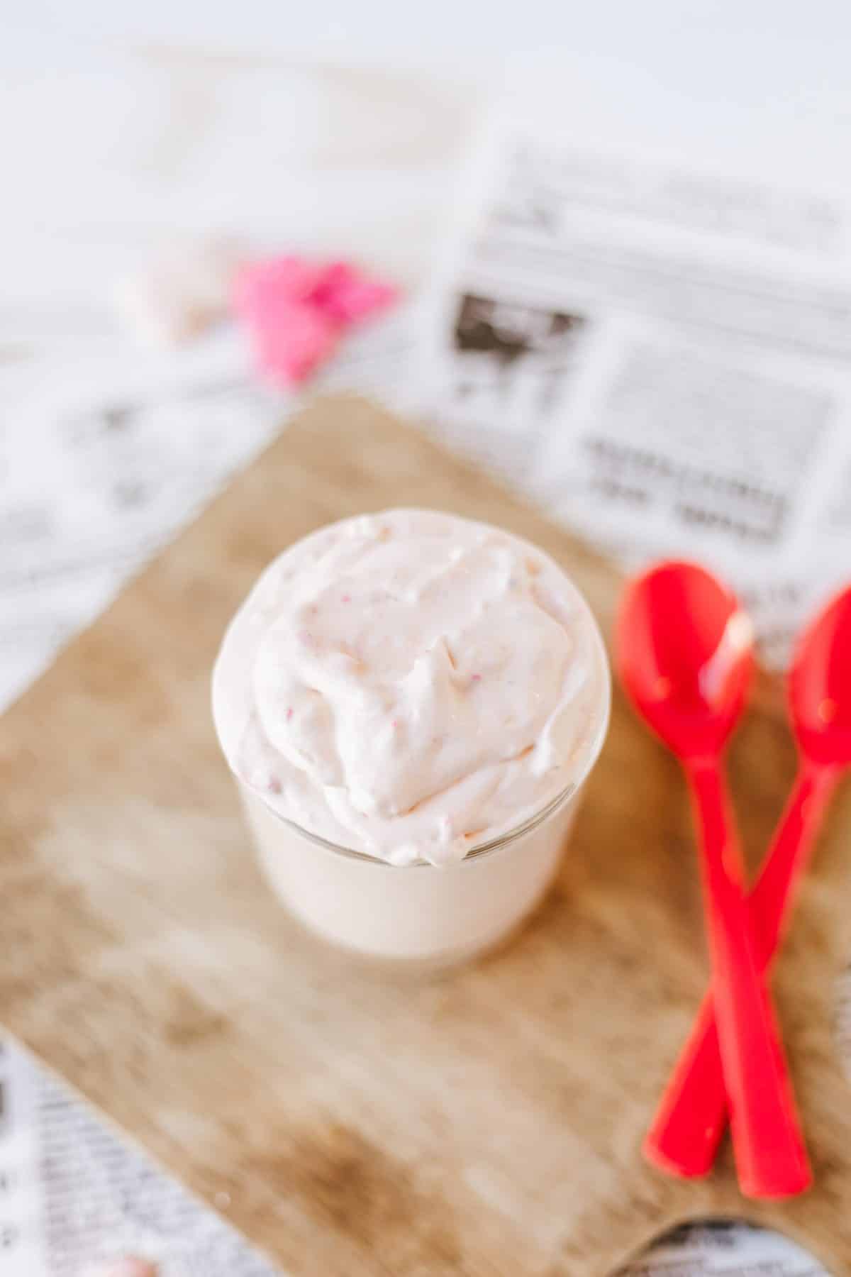 homemade circus cookie blizzard in a drinking glass
