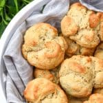 easy drop biscuits in a white bread bowl