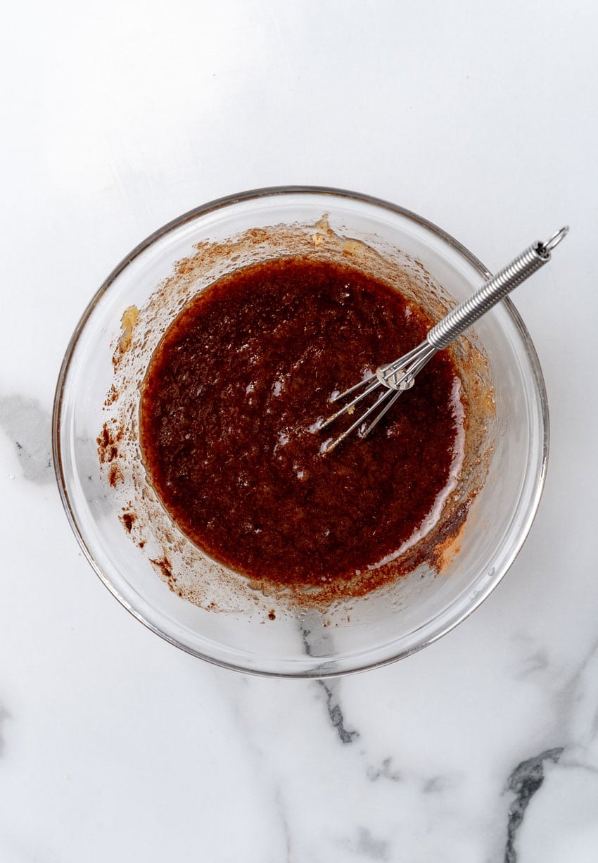 cinnamon sugar in a glass mixing bowl