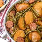 swamp potatoes in a shallow white serving bowl