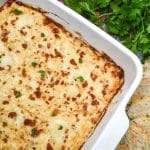 marry me chicken dip in a white baking dish