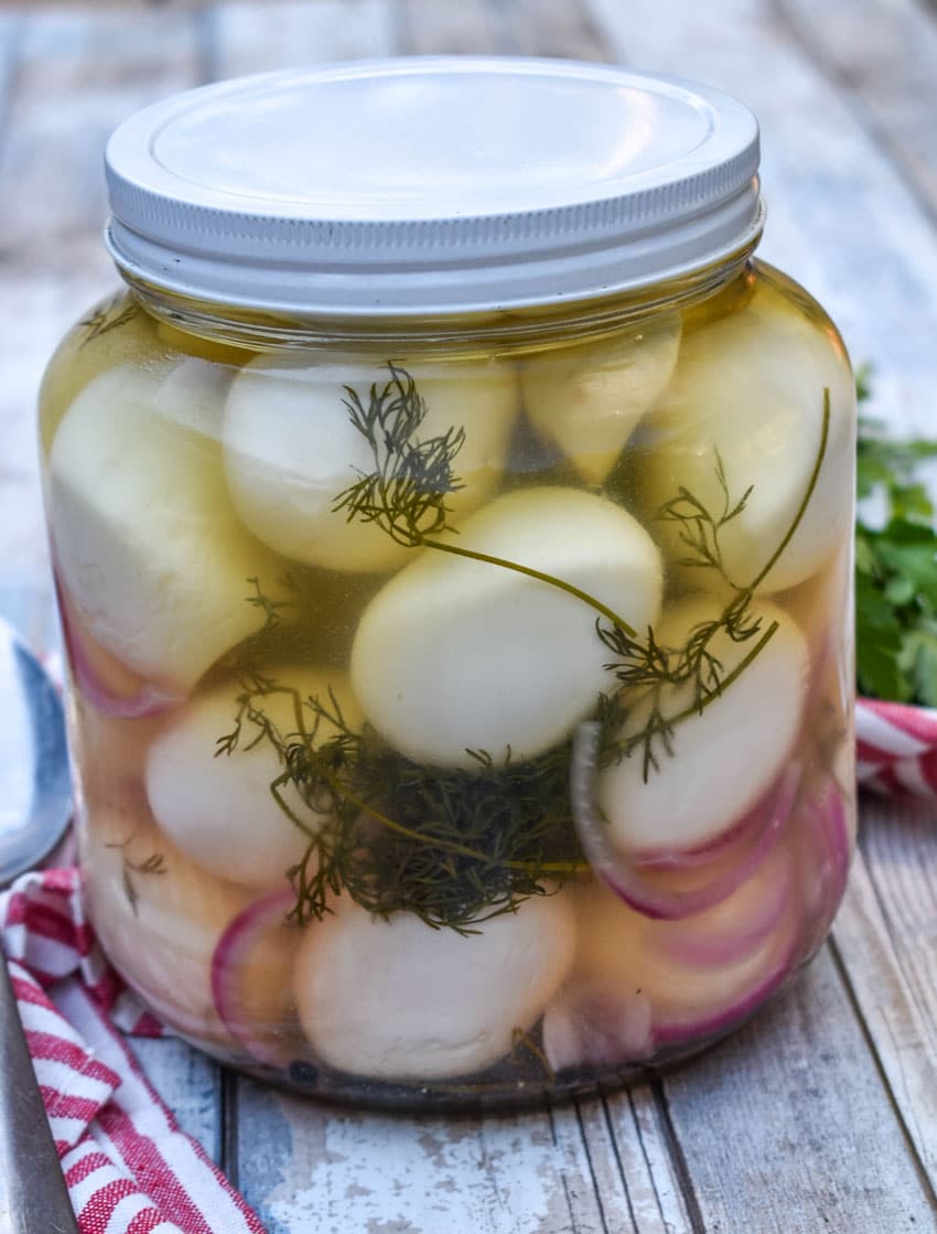 easy homemade pickled eggs in a glass jar