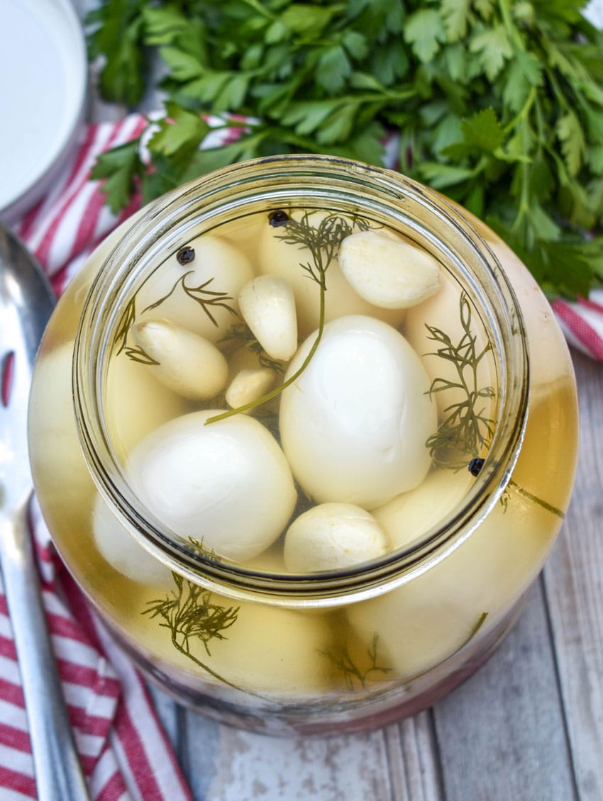 easy homemade pickled eggs in a glass jar