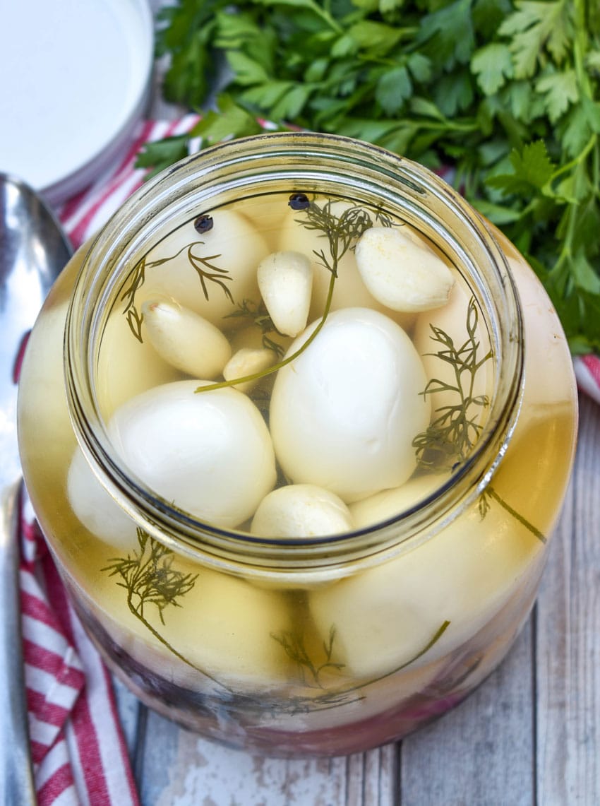 easy homemade pickled eggs in a glass jar